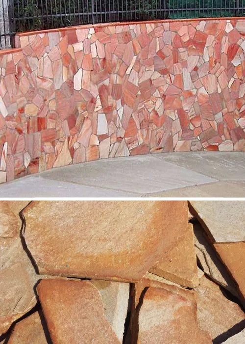 Rivestimento Quarzite forma incerta rossa