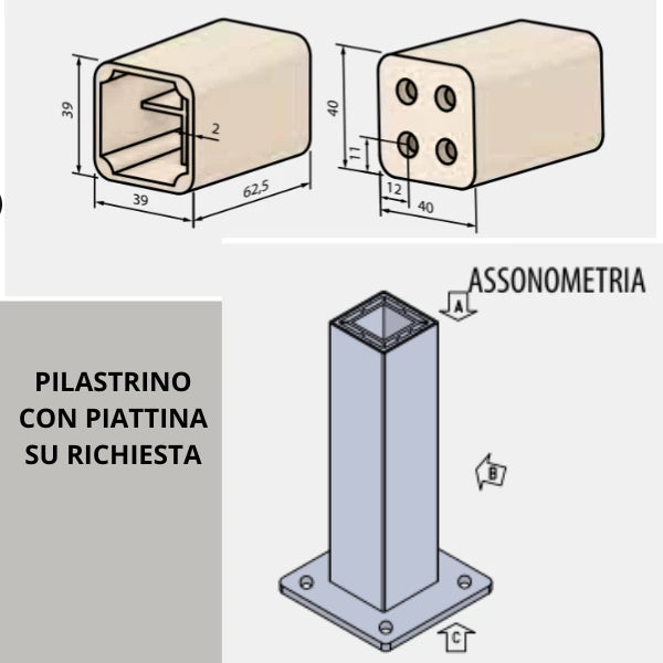 Pilastri per recinzioni in PVC