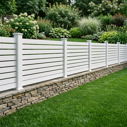 Recinzioni doghe in PVC con distanziatori da 4 cm