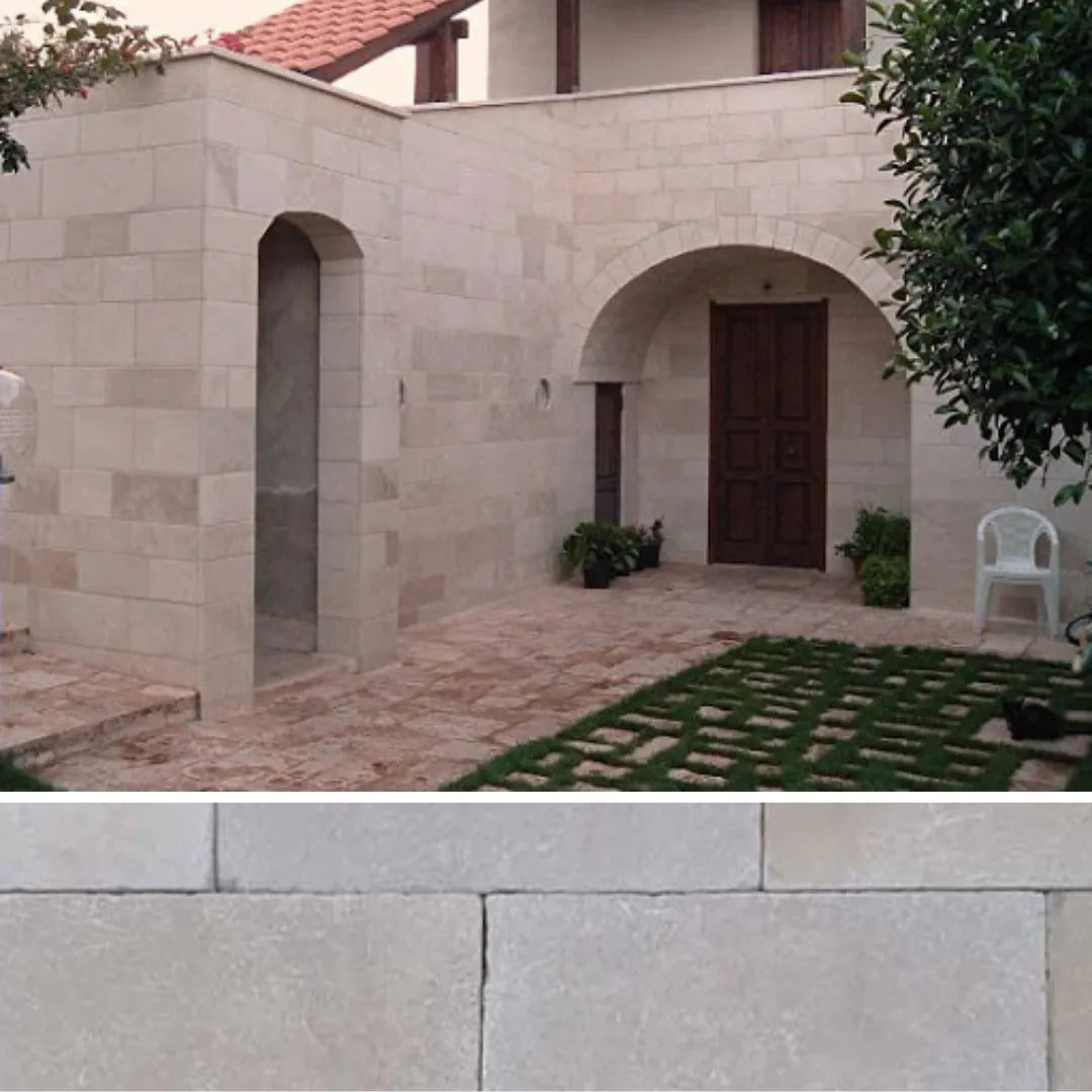 Rivestimento in pietra Apricena a correre